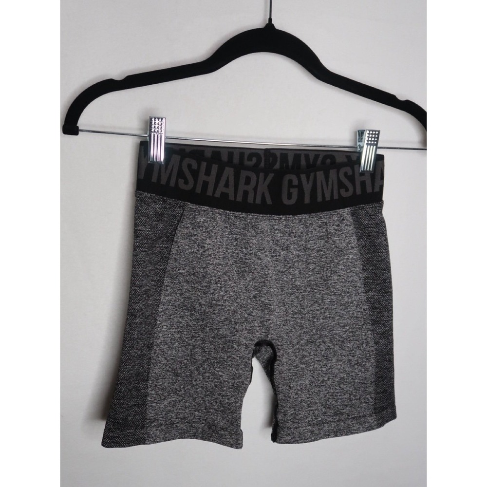 Gymshark Flex Seamless Shorts Gray Marl Logo Waistband Compression Women's S EUC